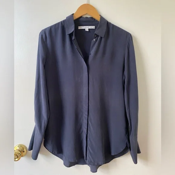 & Other Stories silk blouse, size 4, blue grey, 100% silk - Picture 3 of 10